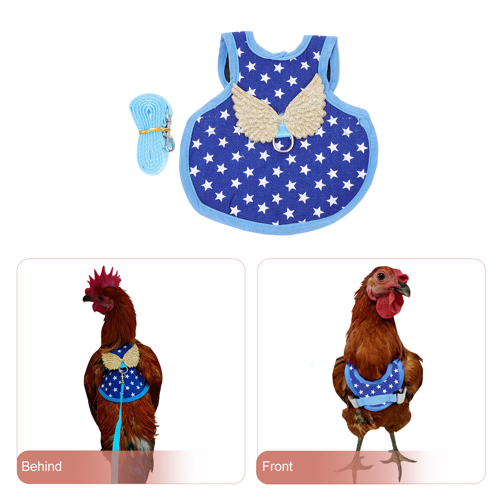 Adjustable Chicken Harness Duck Harness with Leash Hen Pet Harness Rooster Costume