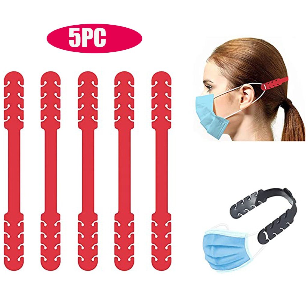 5 pçs máscara extensores anti-aperto protetor de orelha cinta acessórios 100% crafted alta qualidade mascarilla: Red 