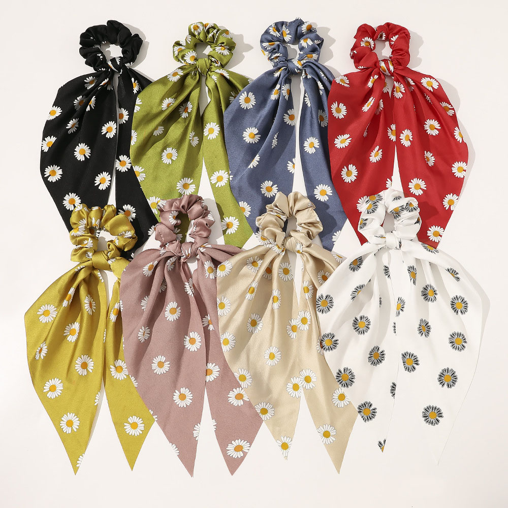 Chouchou Vintage en Satin Léopard pour Femme, Long Ruban, Bandes artificiel astiques Solides, Queue de Cheval, Écharpe pour Cheveux, Vêtements de Sauna
