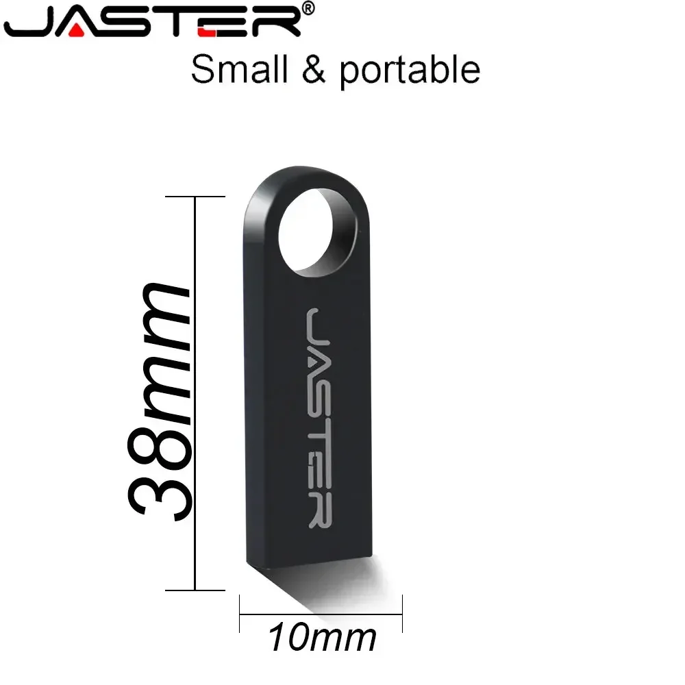 JASTER-Unidad Flash USB 2,0 de Metal, Pen Drive de alta velocidad de 64GB, 32GB, 16GB, llavero gratis, disco U de 8GB y 4GB para ordenador portátil