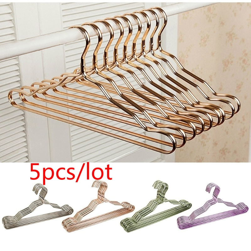 5 Stks/set Pak Kledingrek Aluminium Kleding Volwassen Rek Slip-Naadloze Metalen Kleerhanger Kast Organizer Woonbenodigdheden