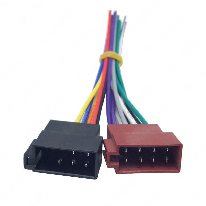 1 par de conectores de conexión ISO hembra estéreo Universal para coche, Cable de cableado, arnés estéreo, línea trasera modificada
