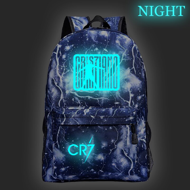 Cristiano Ronaldo CR7 Luminous Backpack Students Boys Girls Bags Schoolbag Teens Daily Rucksack for Kids Teens: 9