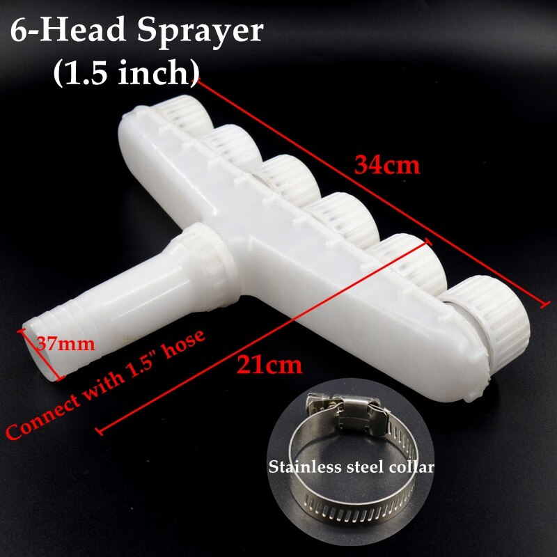 1PC Home Garden Lawn Sprinklers Water Large Flow Watering Agriculture Atomizer Greenhouse Farm Vegetable Irrigation Spray: 6-head 1.5in