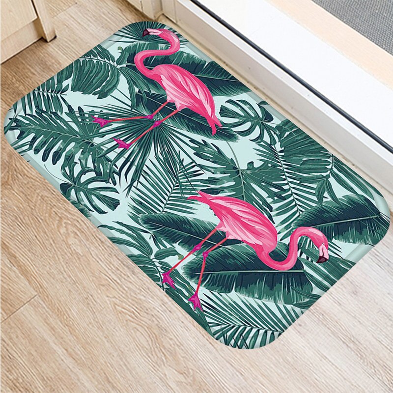 Flamingo dørmatte til inngangsdør rosa trykt korall fløyel bad anti-skli til stue matter teppe kjøkken gulv 48229: 2dd-48229-016