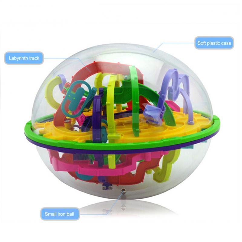 100 Stappen 3D Puzzel Doolhof Bal Spel Speelgoed Case Box Plezier Hersenen Spel Speelgoed Voor Kinderen Intelligente Verbeteren Hands-op/Balans Vermogen
