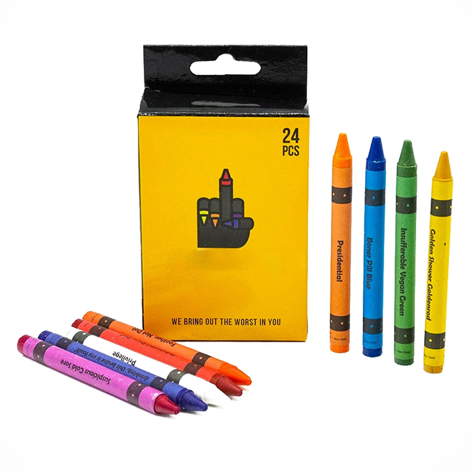 24 Count Non Toxic Crayons Easy to Hold Color Pen Safe for Children Kids Boy Girl Paint By Number Pens & Brushes TB: Default Title