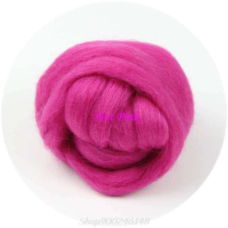 Mode Wol Corriedale Needlefelting Top Zwervende Geverfd Spinning Nat Vilten Fiber D08F: HP