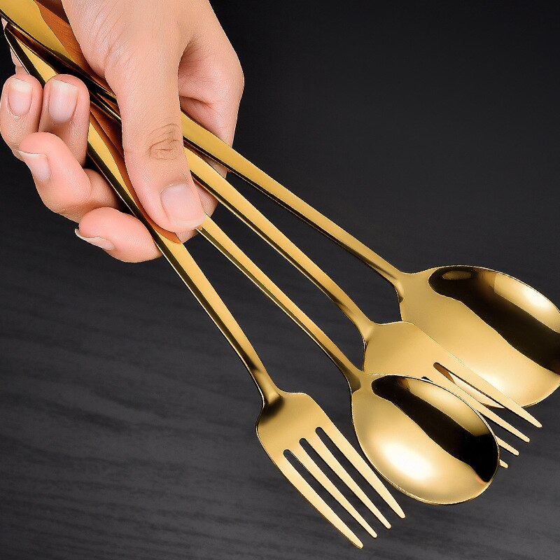 12pcs/lot 18/8 Stainless Steel Dinner Fork Dessert Fork Good Mirror Longer Handle Forks Dinnerware Set