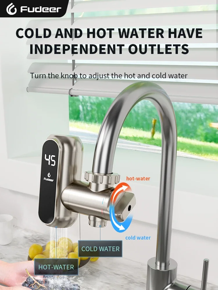 Fudeer 220V Water Heater Bathroom Accessories Electric Water Heater Kitchen Faucet Conector Instant Water Tap Adapter