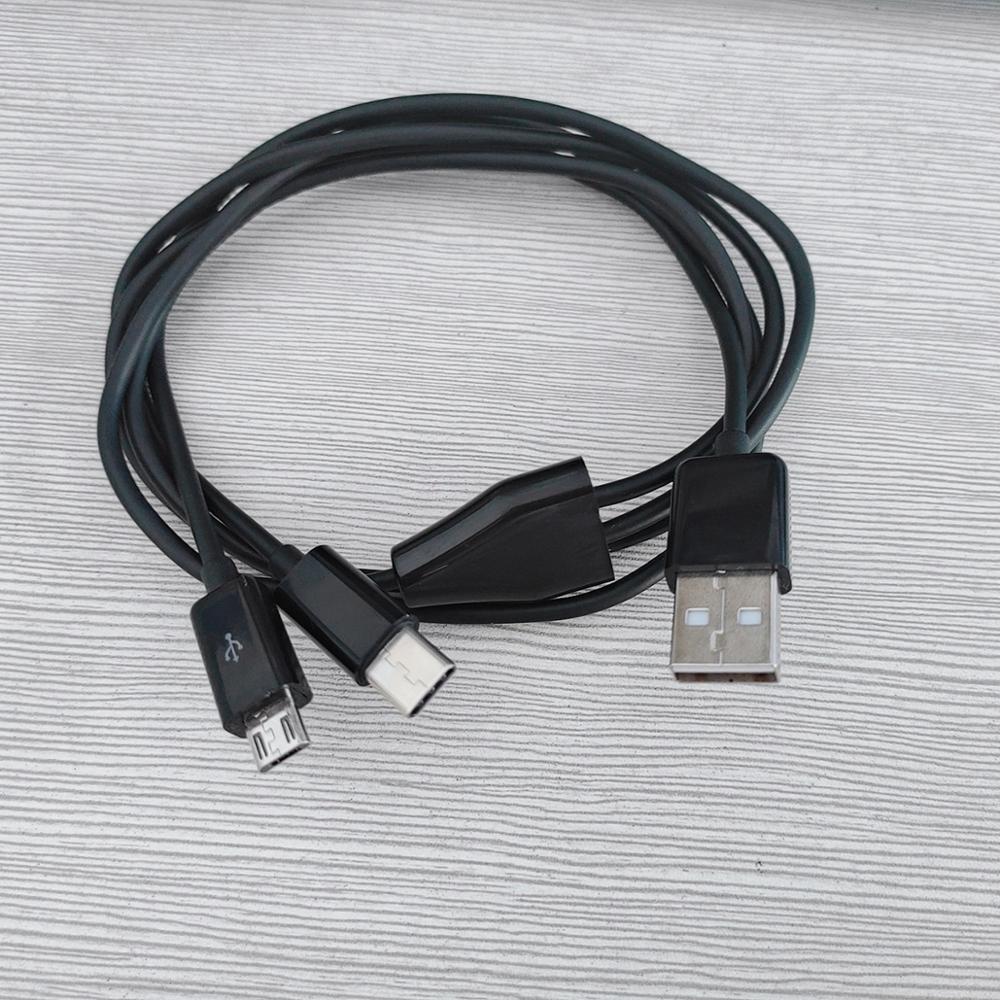 2 In 1 Usb Charge Kabel Voor Type C En Micro Telefoons En Tabletten