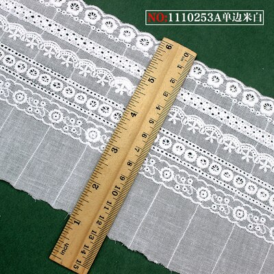 5 meter / verpakking zelfgemaakte accessoires, naaimateriaal, kantbreedte 15.5cm,  witte katoenen stof, borduurrand ,rs1160: E off white 2
