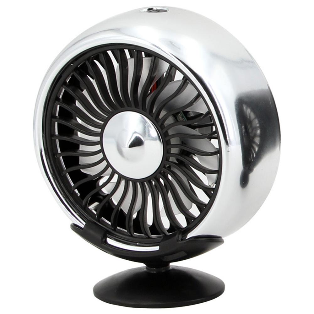12V Electric Car Fan 360 Degree Rotatable 2 Speed Dual Head Car Auto Cooling Air Circulator Fan for Van SUV RV Auto: Table Silver
