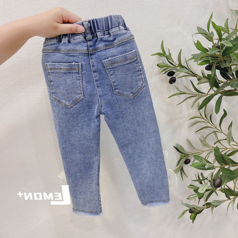 Spring Autumn Kids Girls Jeans Children Girls Pants Denim Trousers Bowknot Bottoms Girls Jeans Clothes 2 4 5 6 7 8 9Year