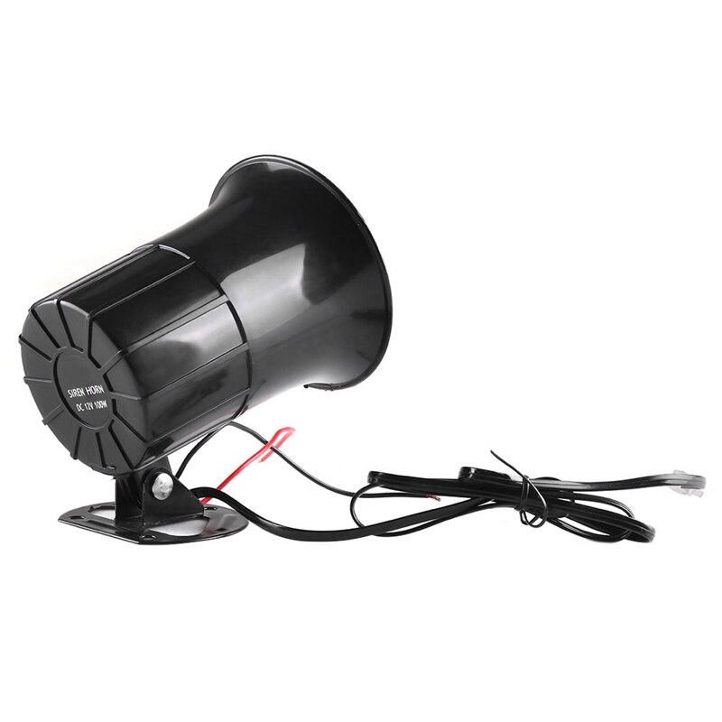 100w bil advarsel alarm politi brand sirene horn pa højttaler mikrofon system 6 lyd højt
