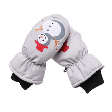 0-5 ans enfants gants de Ski mignon dessin animé bonhomme de neige hiver épais velours tricoté mitaines coupe-vent anti-dérapant Sports de plein air gants