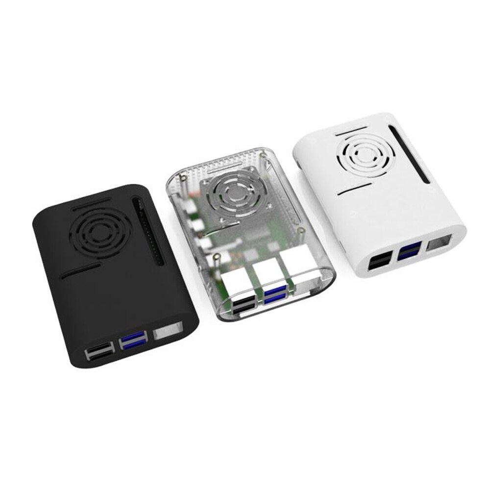 Raspberry Pi 4B Case ABS Enclosure 2 Colors With3510 Fan and Heat Sinks Shell