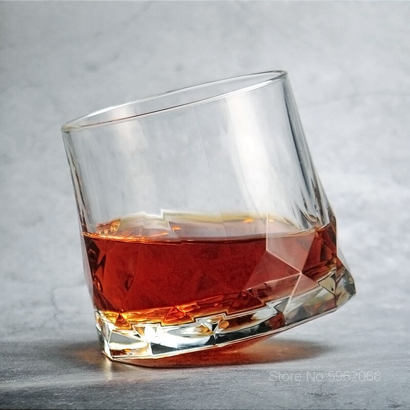 Ocean mærke spin top gammeldags whisky rockglas diamant tyk tung sjov rotere whisky tumbler xo ølbriller vinglas
