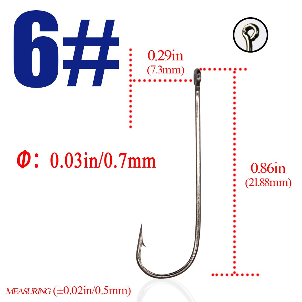 10pcs / 30pcs fishing hooks Long Fish Round Bent Joint Hook gamakatsu: size6 / 30pcs