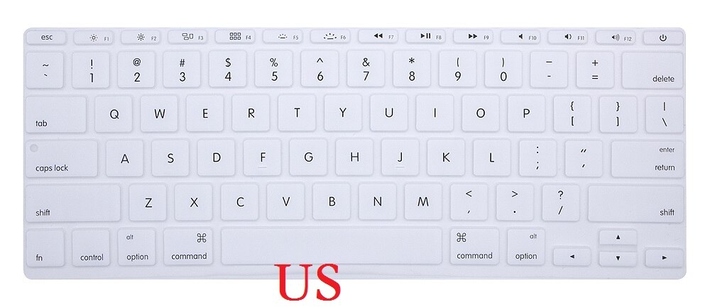 EU US Soft Silicon Keyboard Skin for Macbook Air 11 Keyboard Cover A1465 A1370 Keyboard Skin Film Protector: US-White