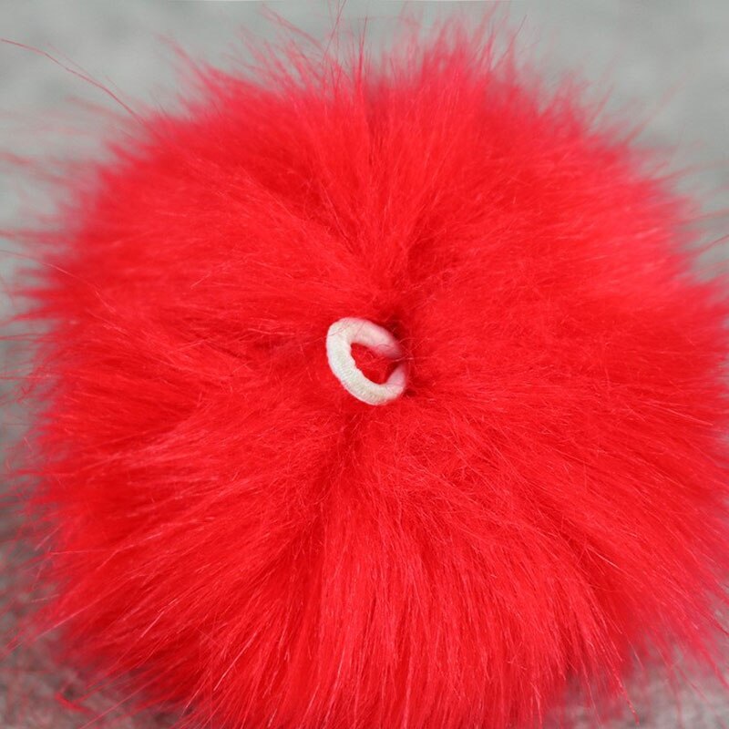 12Pcs 8Cm Diy Winter Faux Fur Ball Pompom Vrouwen Auto Tas Sleutelhanger Sleutelhanger Elastische Diy Sleutelhanger Konijn haarwortel Zakken Hoed Decor