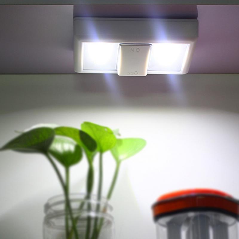 Adhesive Switch COB LED Light Lamp Wall Light Battery Operated Cabinet Light #027