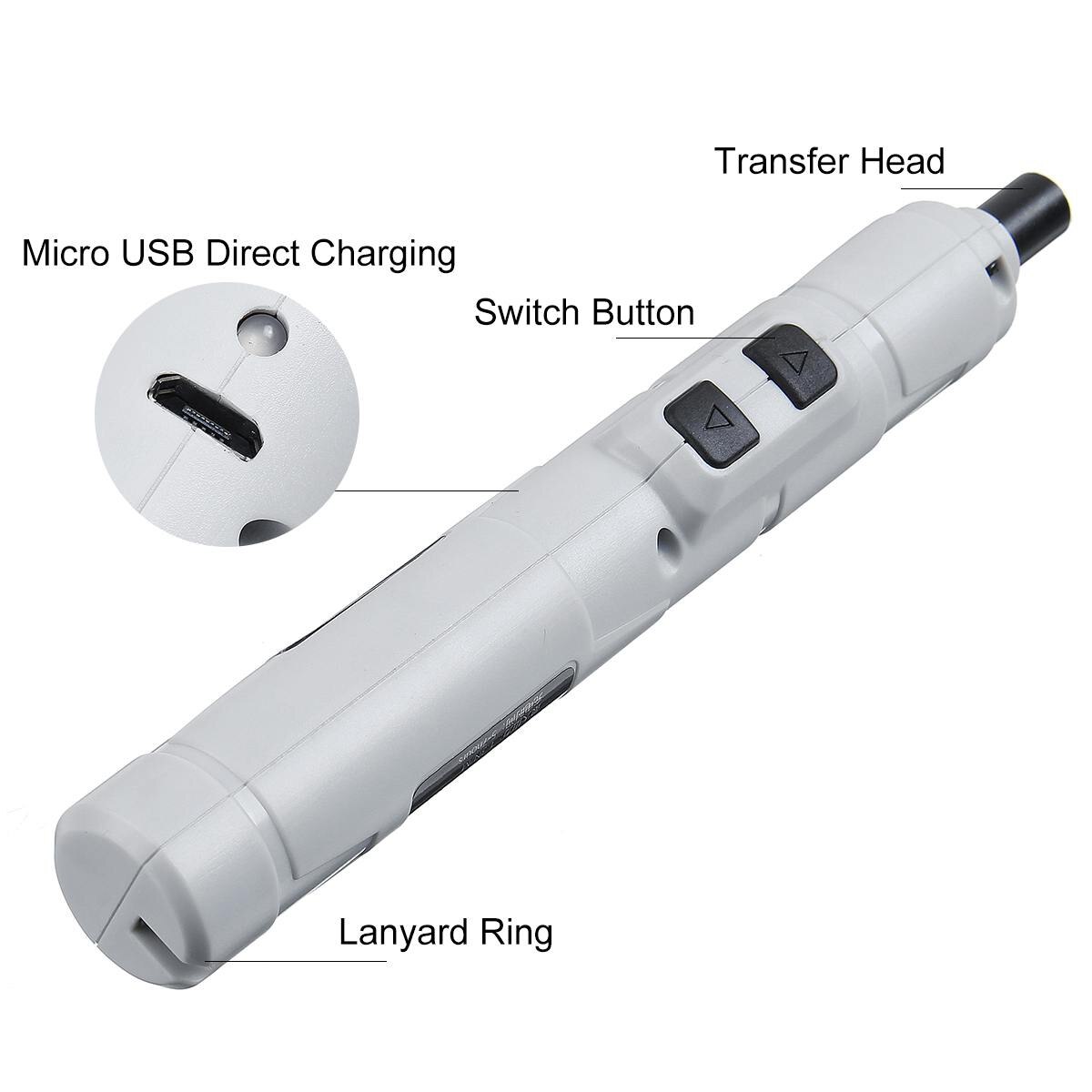 13PCS Multi Purpose Screwdriver Kit Impact Screwdriver Set Heavy Duty Shock Screw Driver Tools USB Charger+10pcs Screwdriver Bit