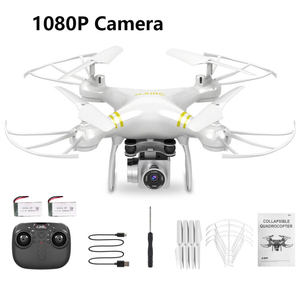 Hjhrc  hj14w fire-akset luftfartøjer drone fjernbetjening fly hd kamera luftfotografering stødabsorberende rc helikopter