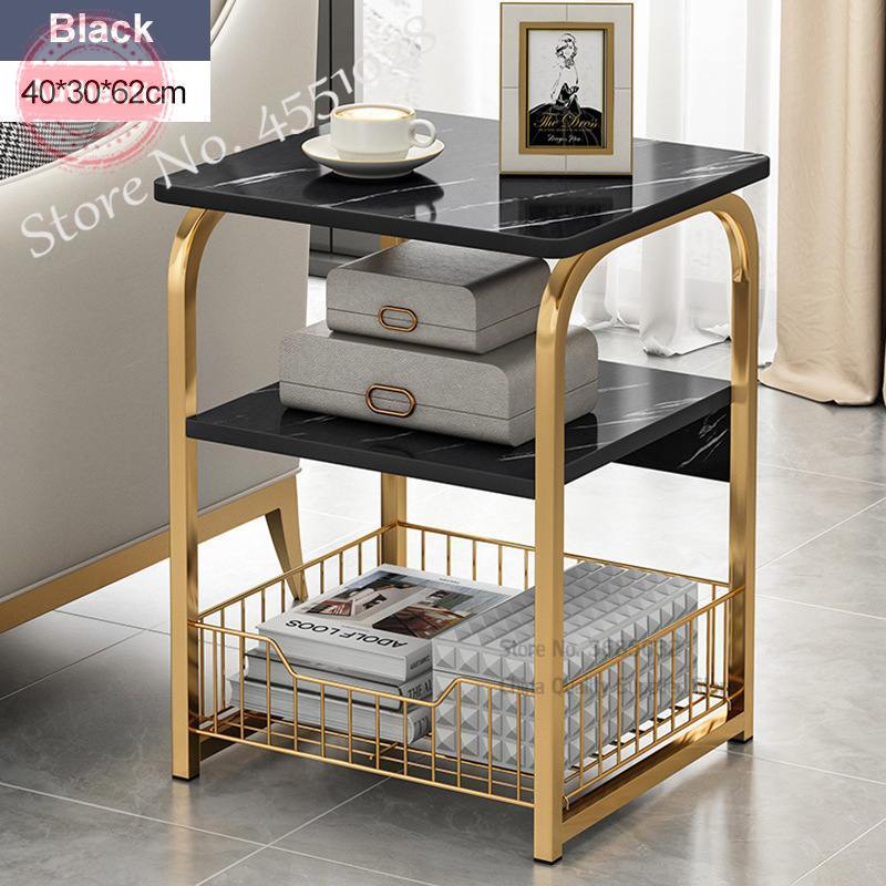 Noord Gouden Thee Tafel Ijzer Vierkante Marmeren Tijdschrift Plank Salontafel Klein Bureau Beweegbare Slaapkamer Woonkamer Meubels