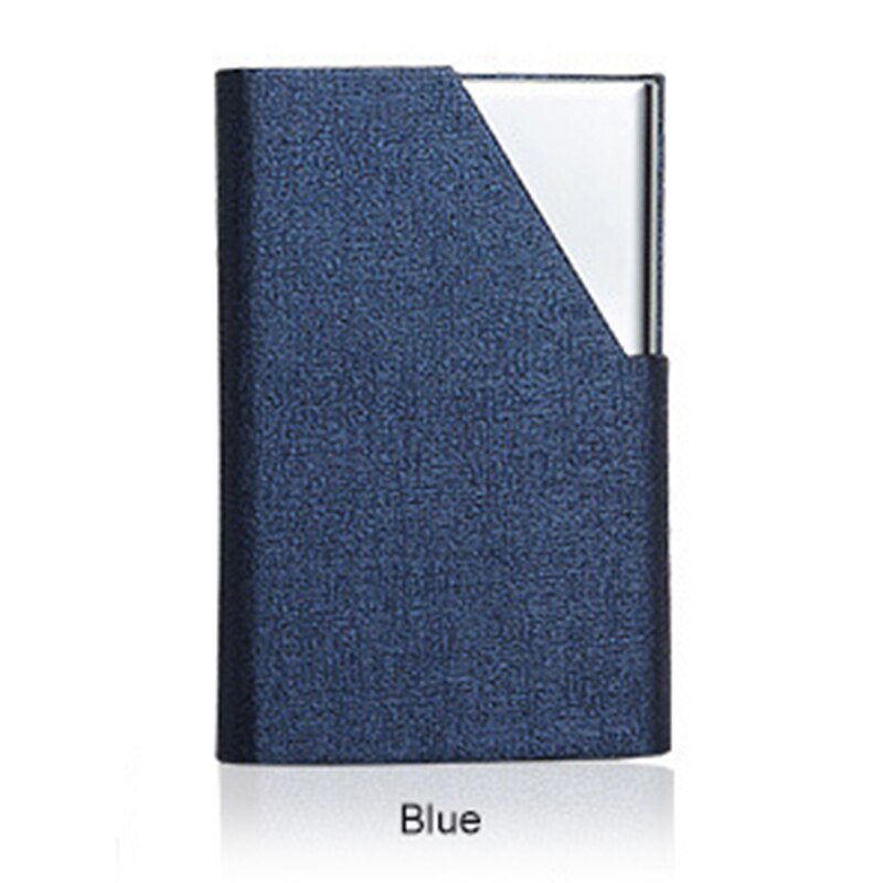 LILY QUEEN Women ID Card Holder Credit Cards Case Metal Stainless Steel Aluminum Alloy: Blue