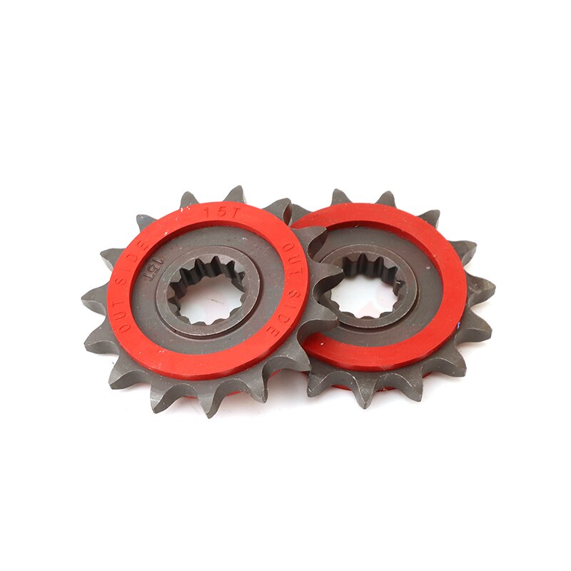 15 dientes piñón de la motocicleta corona pequeña para Benelli TRK 502 502C BJ300 TNT300 BN302 BJ500 BJ600 TNT600: 2pcs