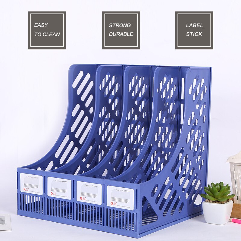 Four Layers Three-color File Tray Mesh Breathable File Shelf Desktop Shelf Bookshelf Office Desktop Storage Supplies