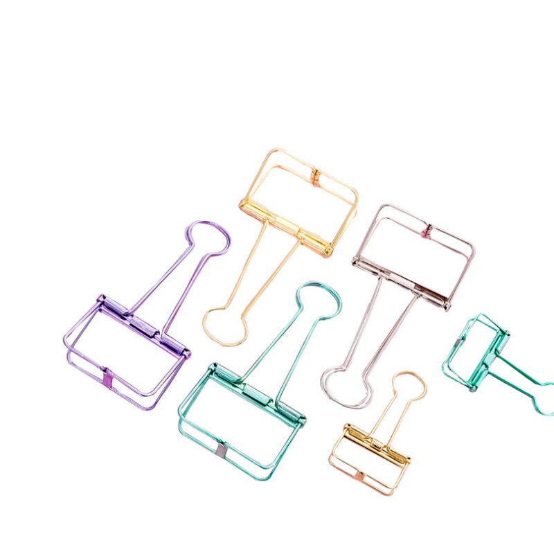 1pcs/lot colorful Folder Metal clips classification paper clips Food packaging clip bookmark