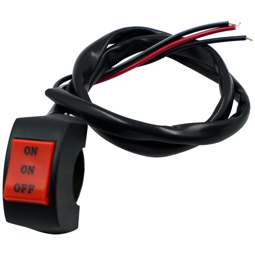 Interruttore faro moto moto ATV 22mm interruttore pulsante manubrio per fari fendinebbia 2 ON 1 interruttori Off (rosso)