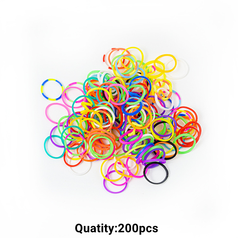 200/500 Stuks S Clip Haak Sluitingen Connectors Rubber Band Kit Set Voor Armbanden Ketting Handgemaakte Craft Sieraden Maken accessoires: Blauw