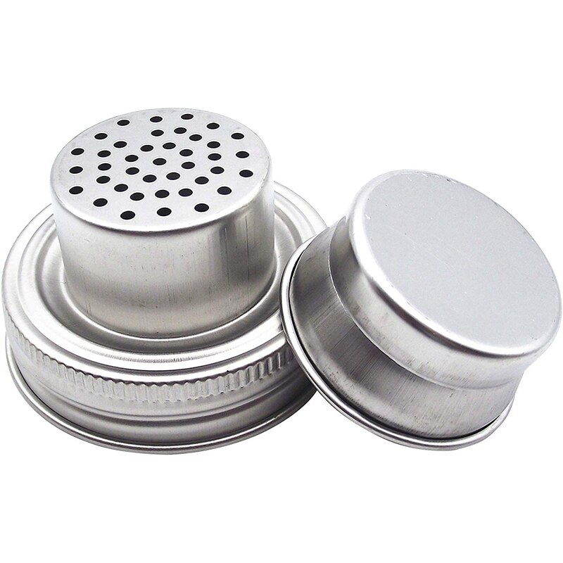 BESTMason Jar Lids,Cocktail Shaker Lid Spice Shaker Lid Salt Pepper Shakers Lids with Silicone Seals for Regular Mouth Mason Jar