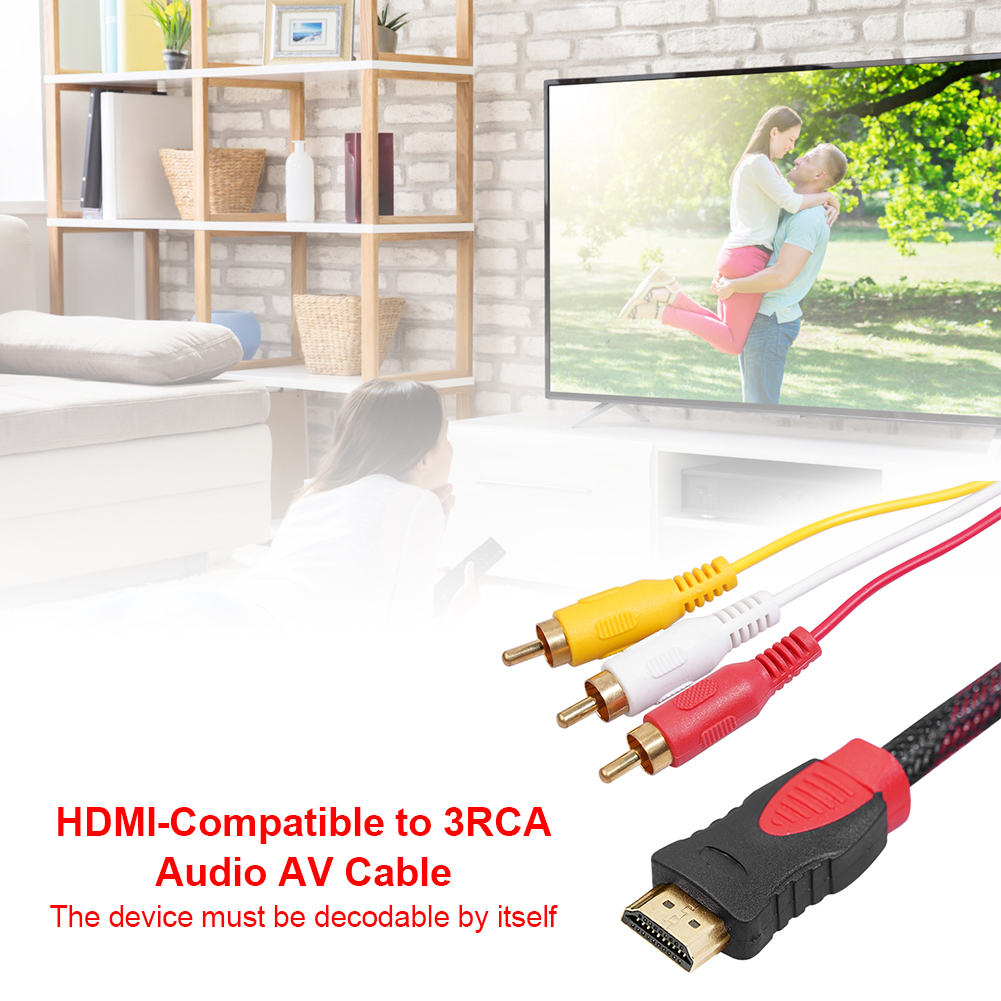 SCART to 3 RCA Phono Adapter 1080p HDMI compatible S-video to 3 RCA AV audio cable for projector/DVD/TV audio connector
