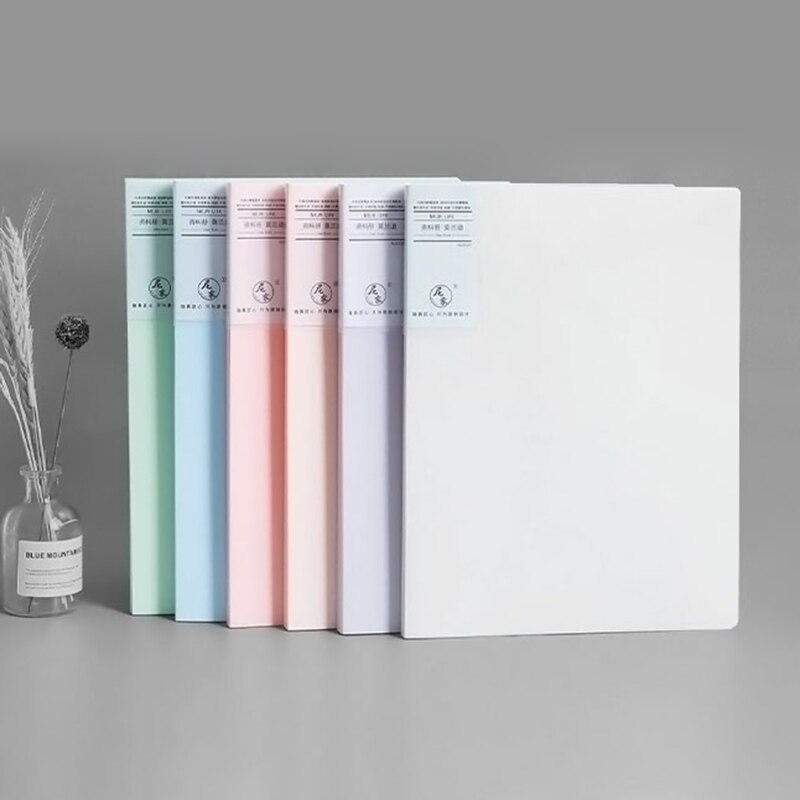 Morandi A4 File Bag 60 Pages Data Book Large Capacity Files Folder Information Booklet Stationery Office School Supplies