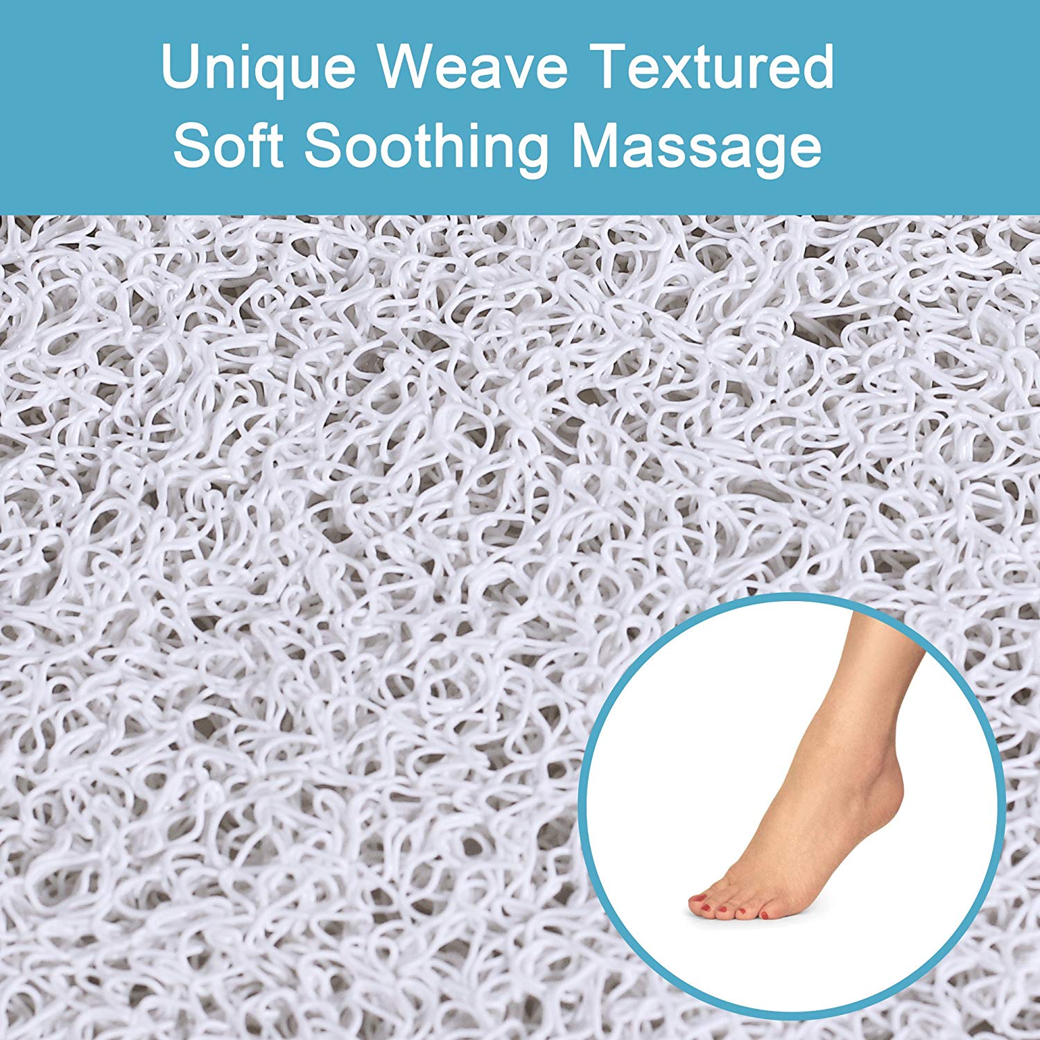 Loofah-alfombra de goma antideslizante para baño, tapete de goma con flujo de agua para baño con succión de Pvc para ducha, masaje de pies como Tv