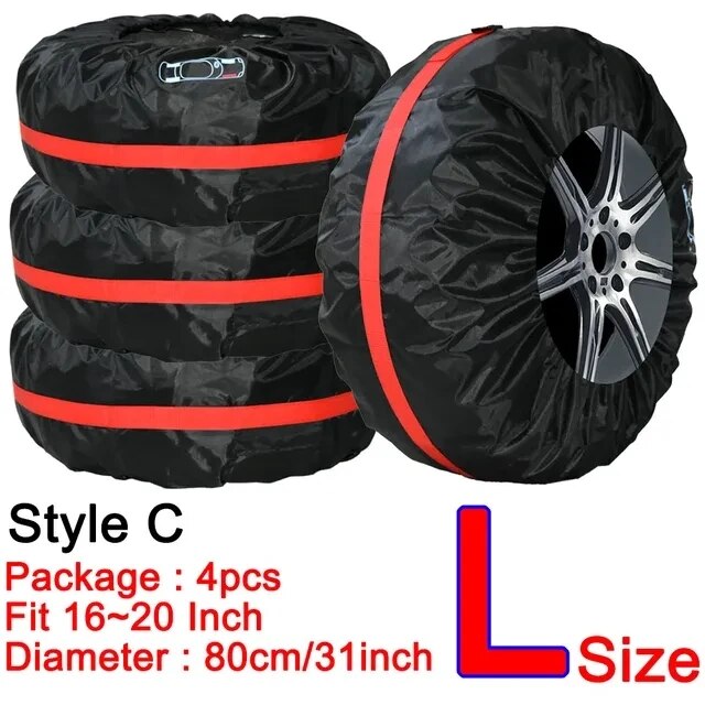 Universele reservewielhoes (4 stuks) van polyester, opbergtassen voor autobanden, auto-accessoires, wielbeschermer voor voertuigen: Bruin