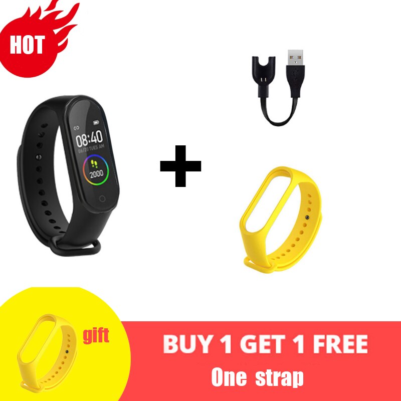 M4 smarte ure sportsarmbånd til kvinder led skærm fitness traker bluetooth vandtætte dameure sportsmærke digitalt ur: 10