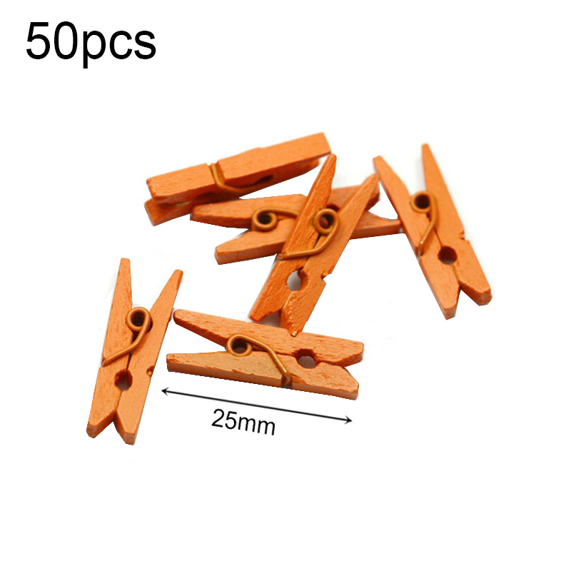 Clip de madera Natural de tamaño pequeño para decoración del hogar, 50 piezas, hoja de cama, foto, papelería DIY, de boda, navidad: Morado