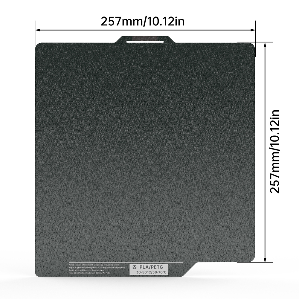 BIQU Panda plaque de construction revêtement CryoGrip sans sabot 257x257mm acier à ressort Double face texturé pour imprimante 3D BambuLab P1P P1S A1