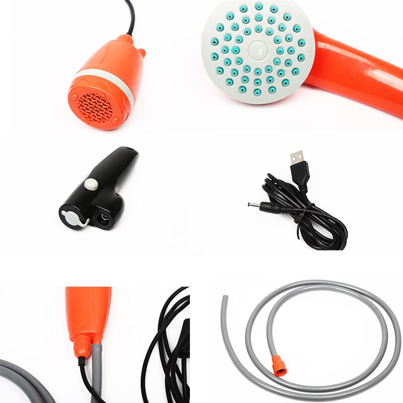 Biltvätt camping dusch bärbar usb laddning bil dusch tvättmaskin elektrisk pump för utomhus camping resor husdjur hund man kvinna