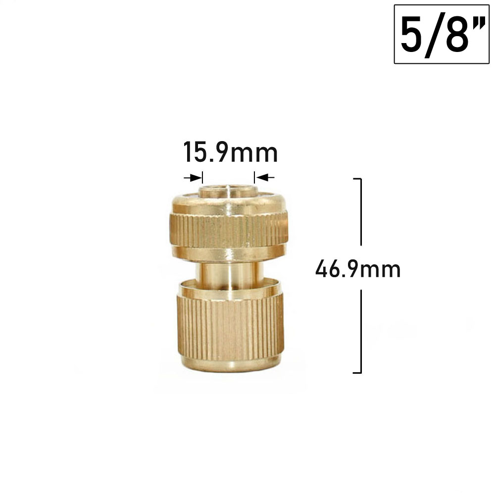 Copper Connector 1/2 5/8 3/4 Garden Hose Quick Connector Brass Metal Repair Fitting Water Pipe Coupler: grey