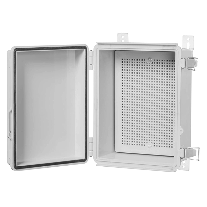 Waterproof IP67 Electrical Junction Box Hinged Clear Cover Stainless Steel Latch Enclosure Mounting Plate Bracket 220x170x110mm