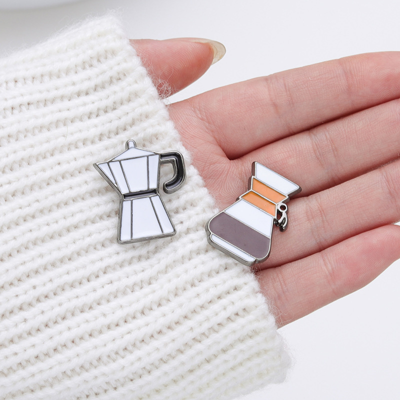 Koffieliefhebber Emaille Spelden Custom Pot Mok Beker Broches Revers Badges Creatieve Café Sieraden Cadeau Voor Barista Vrienden