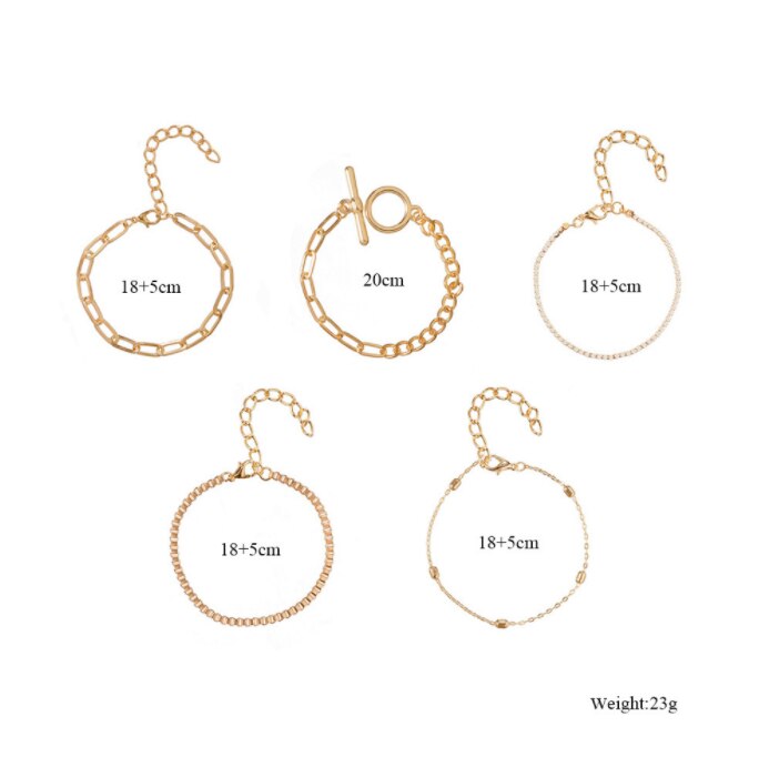 Delysia King-pulsera de retro, pulsera de cuentas redondas huecas geométricas populares, varias capas