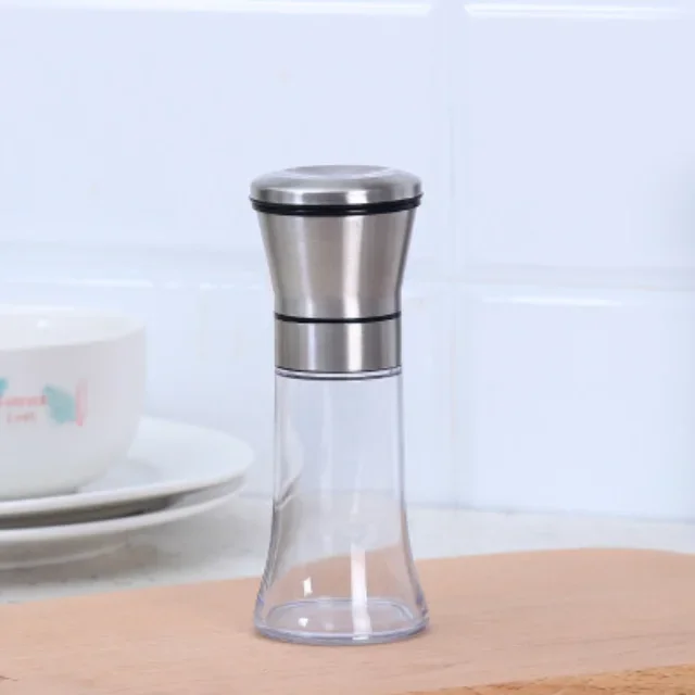 Salt And Pepper Grinder Refillable Stainless Steel Shakers With Adjustable Coarse Mills Portable spice jar containers: light green