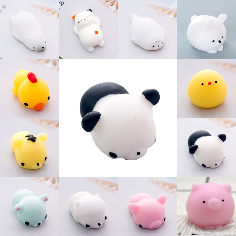 Kawaii eläin mochi squishies lelut söpö mini pehmeä squishy eläimen muoto sika tipu kissa tiikeri stressin helpotus pallot lapset aikuisten lelut
